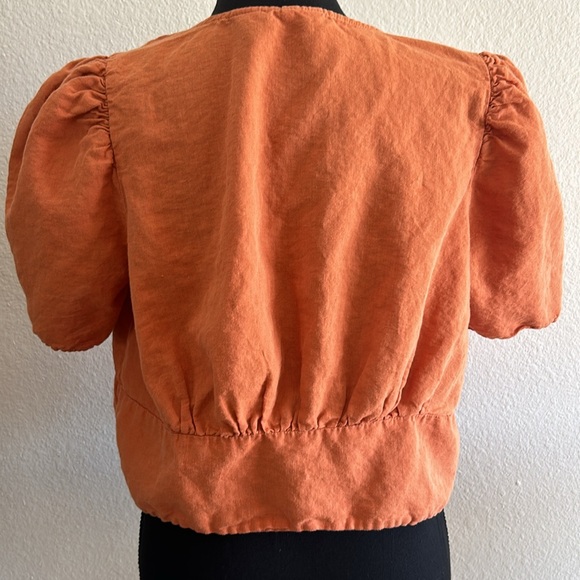 Levi’s Luisa Blouse Cropped Burnt Orange Size Large - Picture 7 of 10